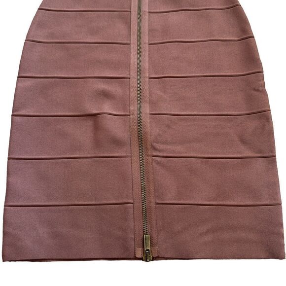 BCBGMAXAZRIA Josey Bandage Zip Up Brown Skirt SMALL - Picture 4 of 13